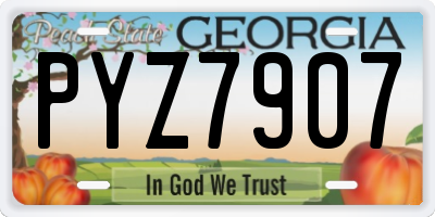 GA license plate PYZ7907