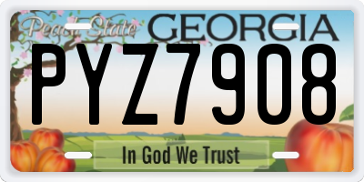 GA license plate PYZ7908