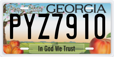 GA license plate PYZ7910