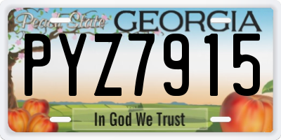 GA license plate PYZ7915