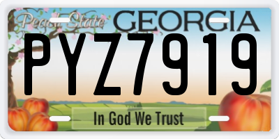 GA license plate PYZ7919