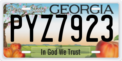GA license plate PYZ7923