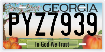 GA license plate PYZ7939