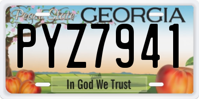 GA license plate PYZ7941