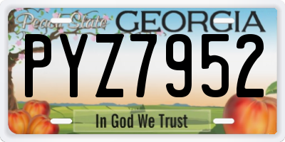 GA license plate PYZ7952