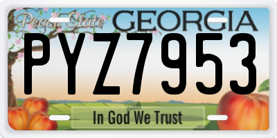 GA license plate PYZ7953