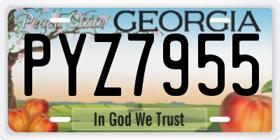 GA license plate PYZ7955