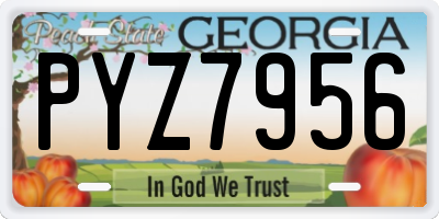 GA license plate PYZ7956
