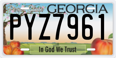 GA license plate PYZ7961