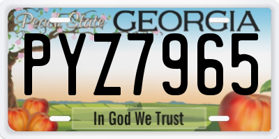 GA license plate PYZ7965