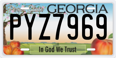 GA license plate PYZ7969