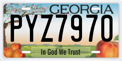 GA license plate PYZ7970