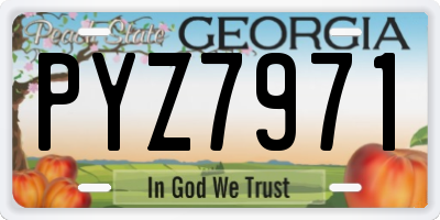 GA license plate PYZ7971