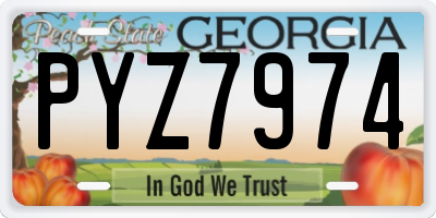 GA license plate PYZ7974