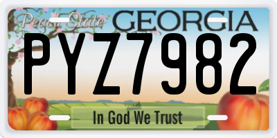 GA license plate PYZ7982