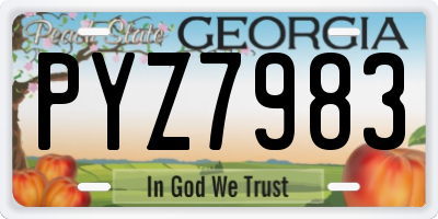 GA license plate PYZ7983