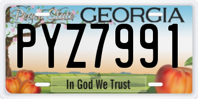GA license plate PYZ7991