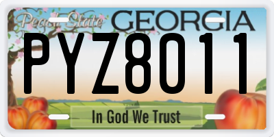 GA license plate PYZ8011