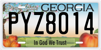 GA license plate PYZ8014
