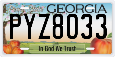 GA license plate PYZ8033