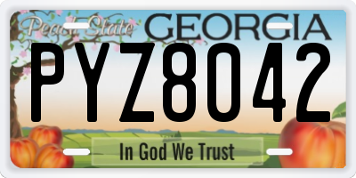 GA license plate PYZ8042