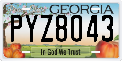 GA license plate PYZ8043
