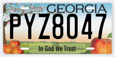 GA license plate PYZ8047