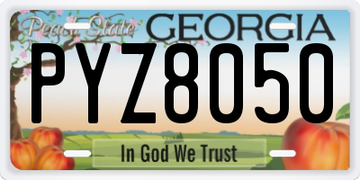 GA license plate PYZ8050
