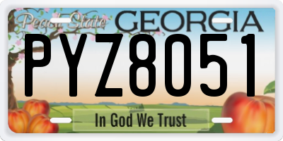 GA license plate PYZ8051