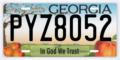GA license plate PYZ8052
