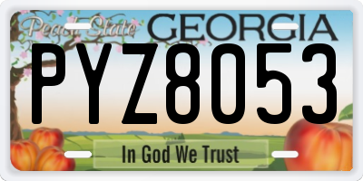 GA license plate PYZ8053