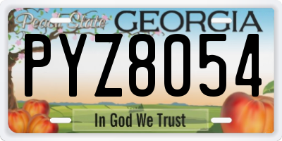 GA license plate PYZ8054