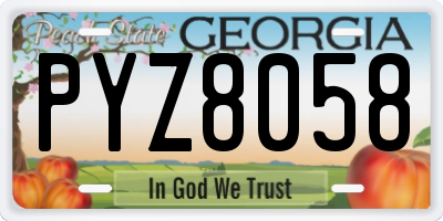 GA license plate PYZ8058
