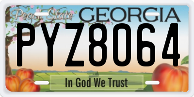 GA license plate PYZ8064