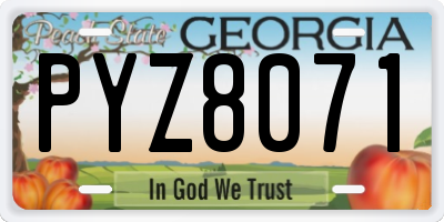 GA license plate PYZ8071