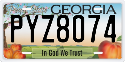 GA license plate PYZ8074