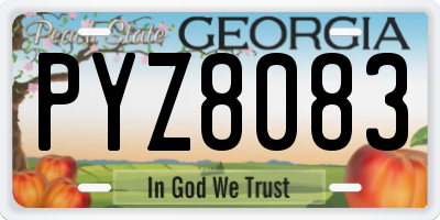 GA license plate PYZ8083