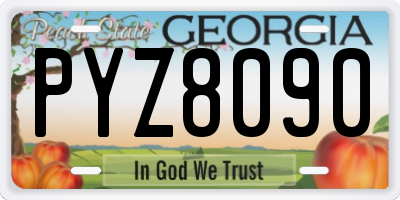 GA license plate PYZ8090