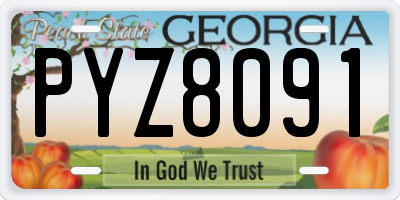 GA license plate PYZ8091