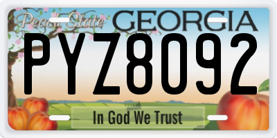 GA license plate PYZ8092