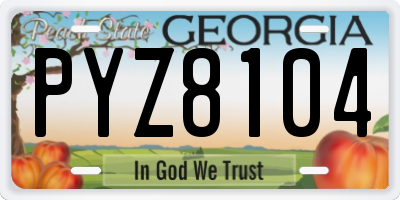 GA license plate PYZ8104