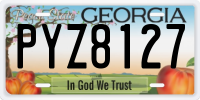 GA license plate PYZ8127