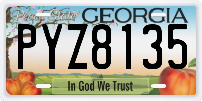 GA license plate PYZ8135