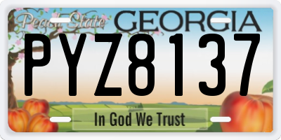 GA license plate PYZ8137
