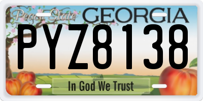 GA license plate PYZ8138