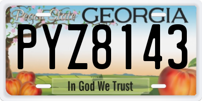 GA license plate PYZ8143