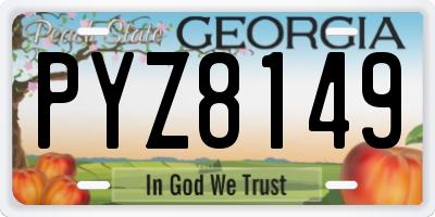 GA license plate PYZ8149