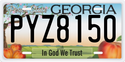 GA license plate PYZ8150