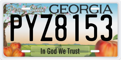 GA license plate PYZ8153