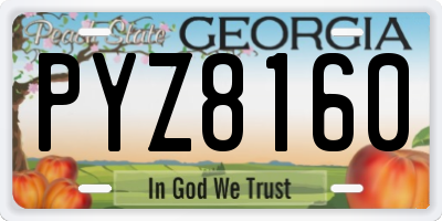 GA license plate PYZ8160